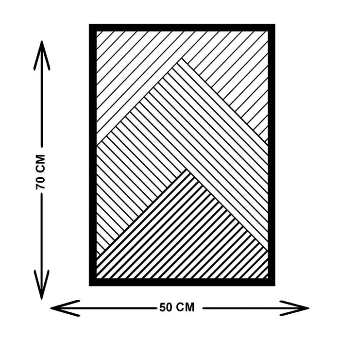 Decorazione in Metallo Linee 8, Nero, Metallo, 50x3x71 cm, EPIKASA