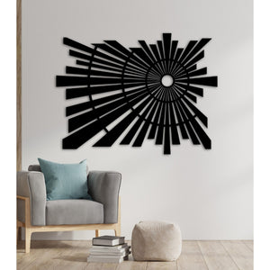 Decorazione in Metallo Composizione Geometrica 15, Nero, Metallo, 100x3x75 cm, EPIKASA