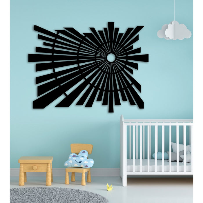 Decorazione in Metallo Composizione Geometrica 15, Nero, Metallo, 100x3x75 cm, EPIKASA