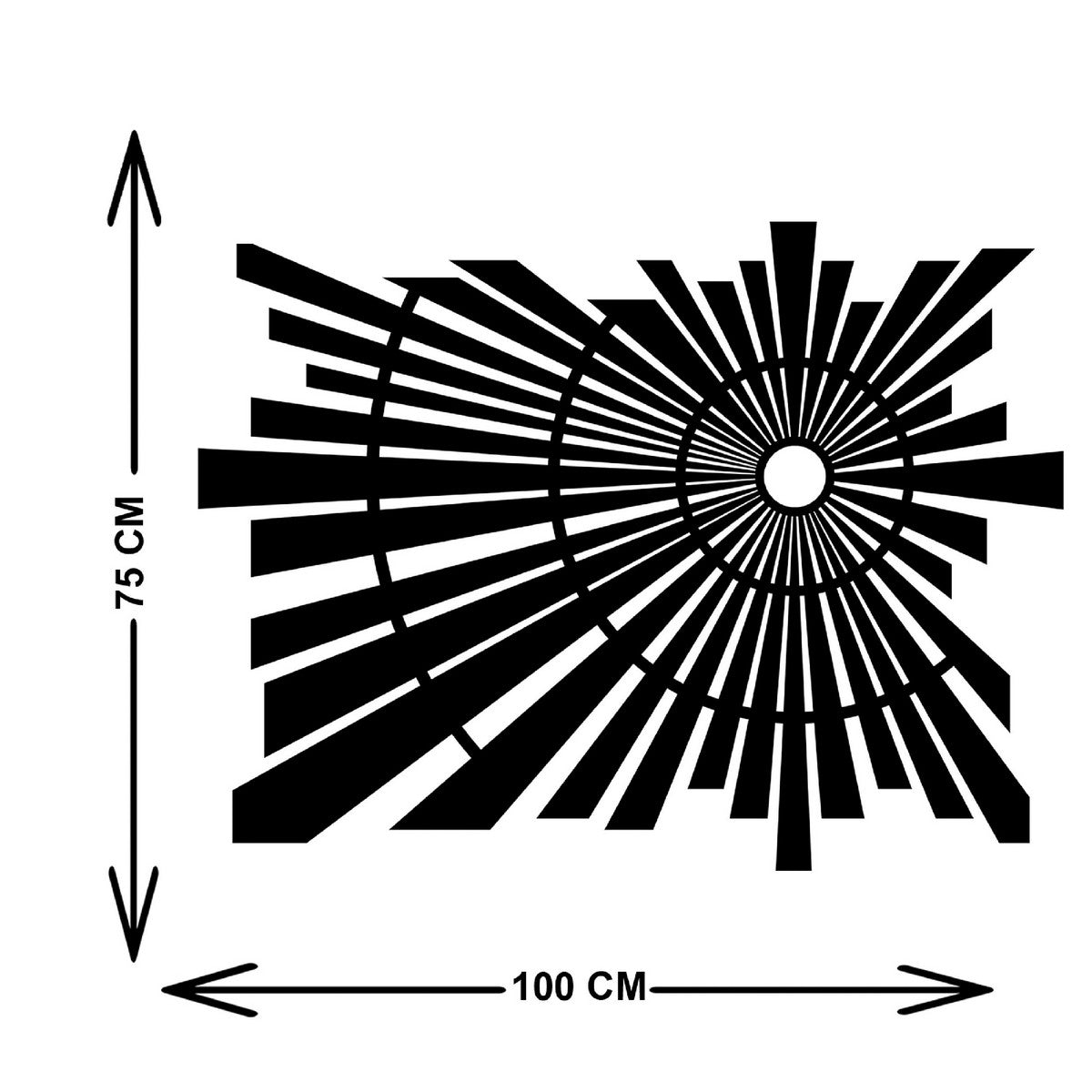 Decorazione in Metallo Composizione Geometrica 15, Nero, Metallo, 100x3x75 cm, EPIKASA