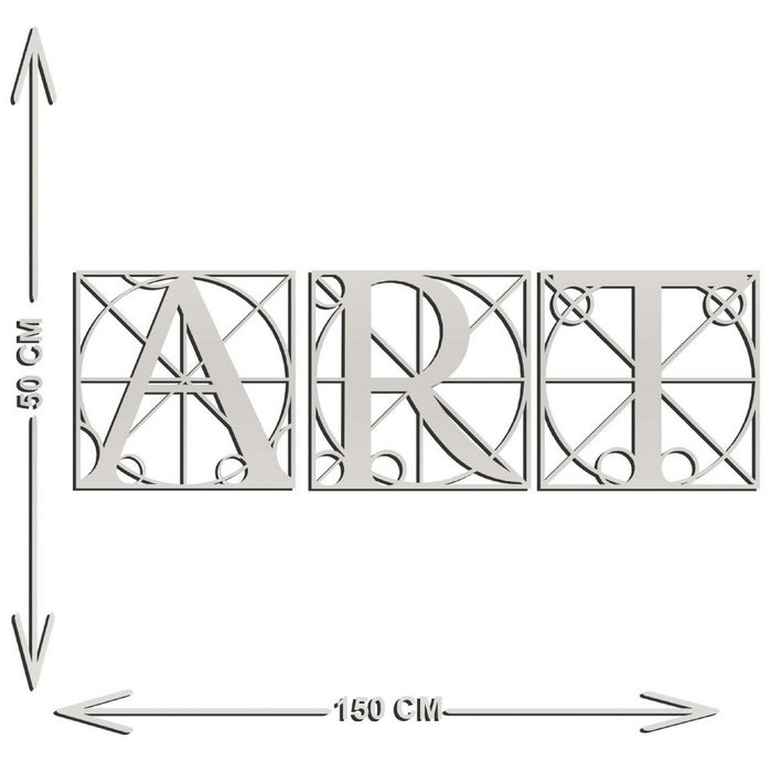 Decorazione in Metallo Art 1, Argento, Metallo, 150x3x50 cm, EPIKASA