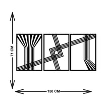 Decorazione in Metallo Linee 9, Nero, Metallo, 150x3x71 cm, EPIKASA