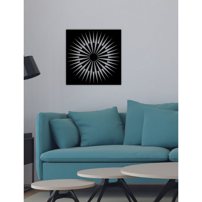 Decorazione in Metallo Composizione Geometrica 18, Nero, Metallo, 60x3x60 cm, EPIKASA