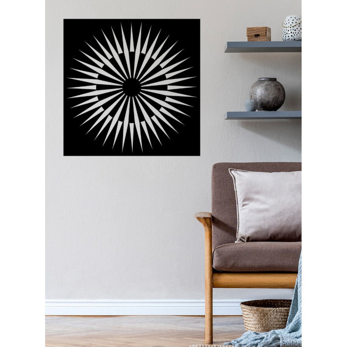 Decorazione in Metallo Composizione Geometrica 18, Nero, Metallo, 60x3x60 cm, EPIKASA