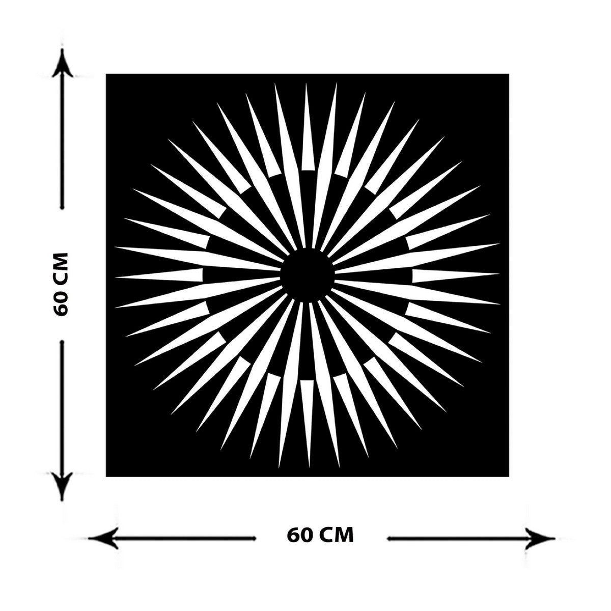 Decorazione in Metallo Composizione Geometrica 18, Nero, Metallo, 60x3x60 cm, EPIKASA