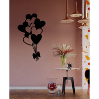 Decorazione in Metallo Palloncini a Cuore 1, Nero, Metallo, 35x1,5x60 cm, EPIKASA