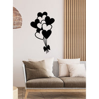 Decorazione in Metallo Palloncini a Cuore 1, Nero, Metallo, 35x1,5x60 cm, EPIKASA