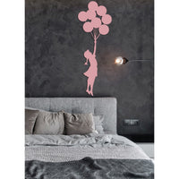 Decorazione in Metallo Bambina Banksy 1, Rosa, Metallo, 38x1,5x105 cm, EPIKASA