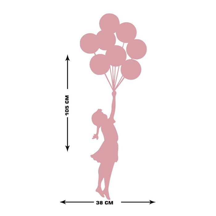 Decorazione in Metallo Bambina Banksy 1, Rosa, Metallo, 38x1,5x105 cm, EPIKASA