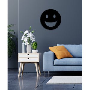 Decorazione in Metallo Smile, Nero, Metallo, 50x1,5x50 cm, EPIKASA