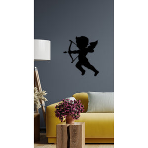 Decorazione in Metallo Cupido, Nero, Metallo, 53x1,5x60 cm, EPIKASA