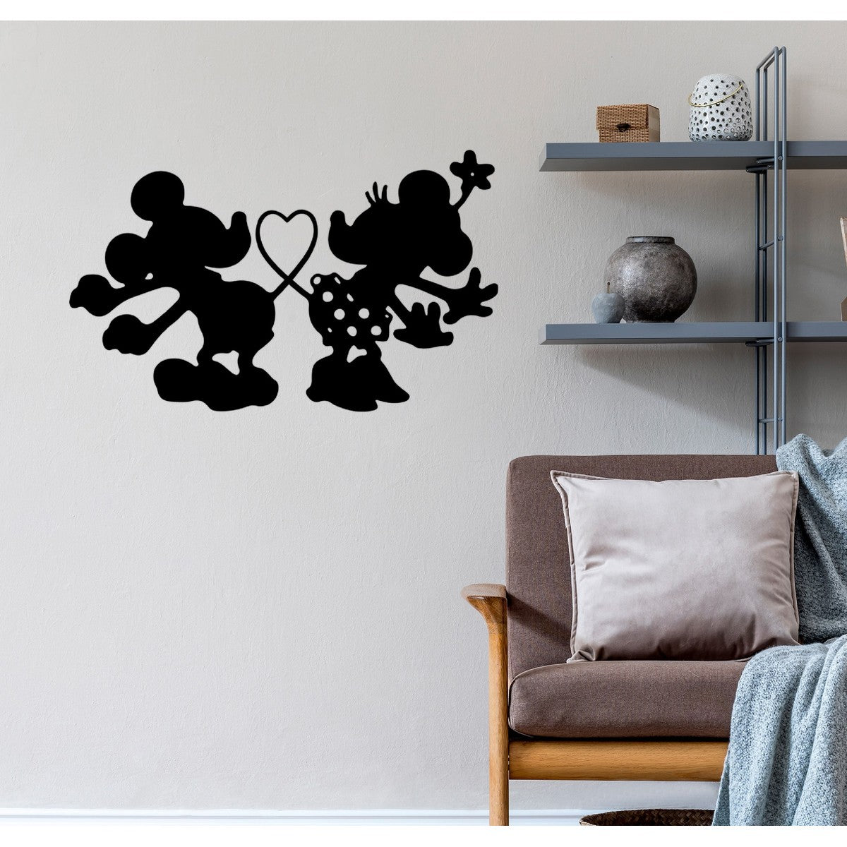 Decorazione in Metallo Mickey 10, Nero, Metallo, 91x1,5x55 cm, EPIKASA