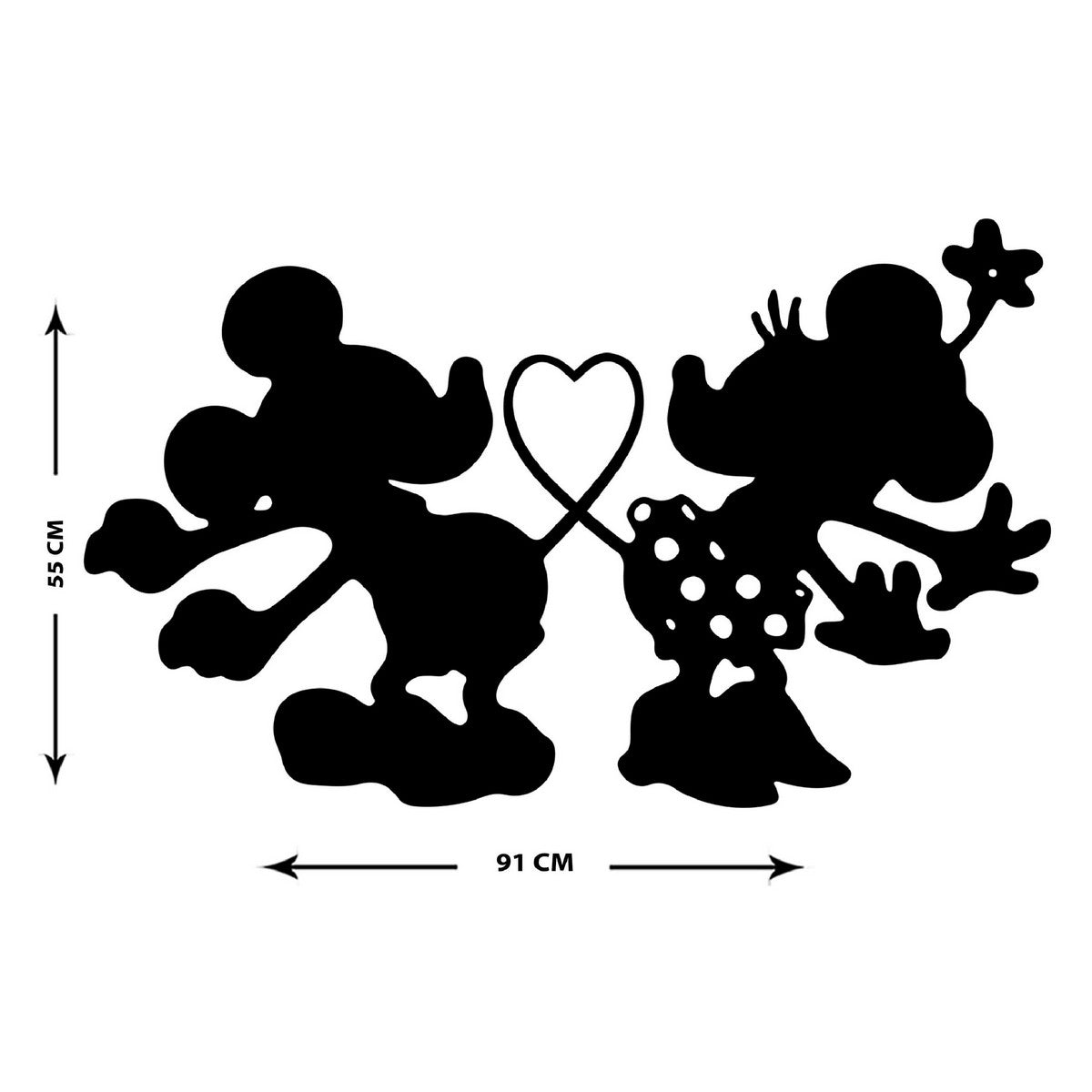 Decorazione in Metallo Mickey 10, Nero, Metallo, 91x1,5x55 cm, EPIKASA