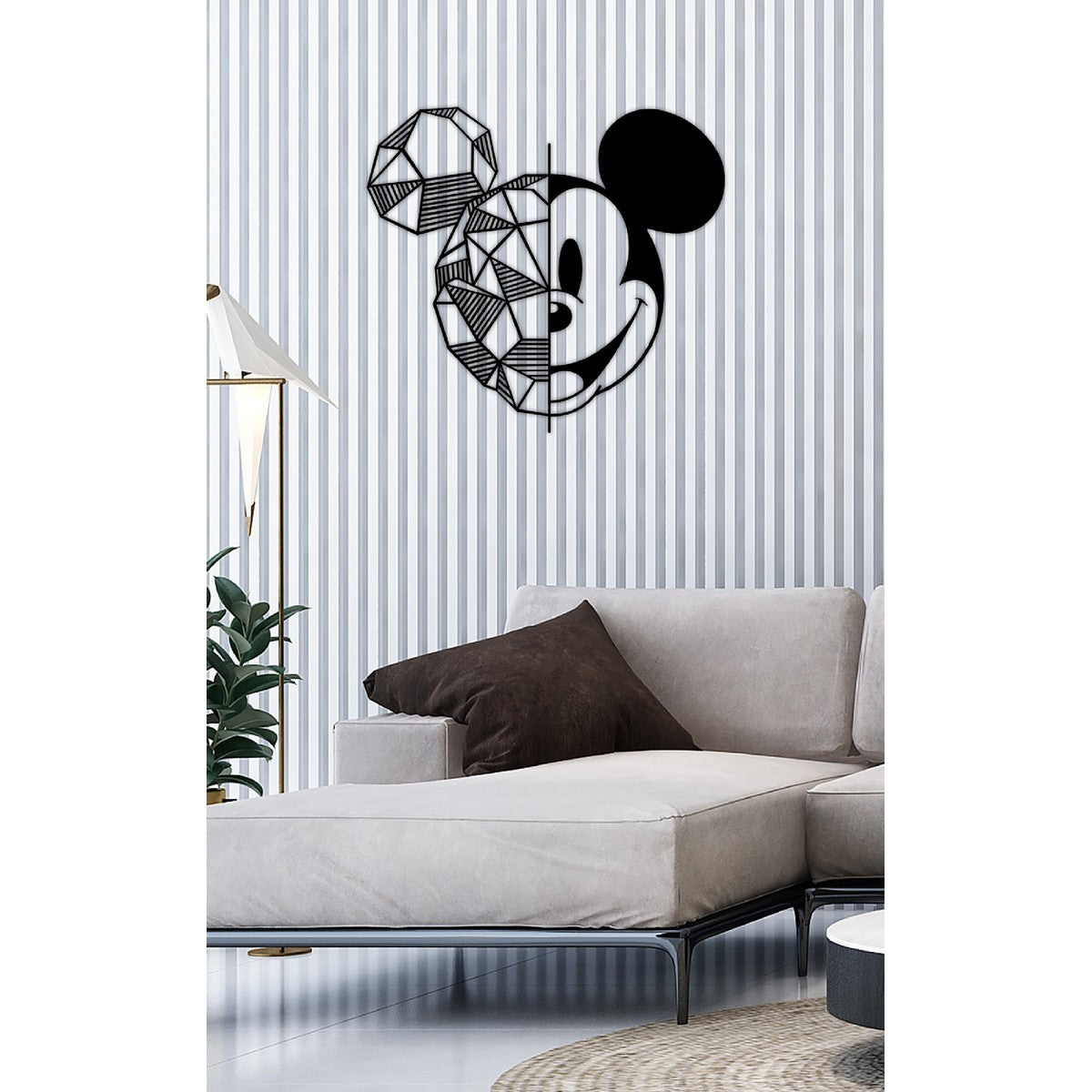 Decorazione in Metallo Mickey 13, Nero, Metallo, 80x1,5x73 cm, EPIKASA