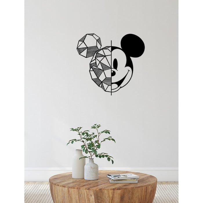 Decorazione in Metallo Mickey 13, Nero, Metallo, 80x1,5x73 cm, EPIKASA