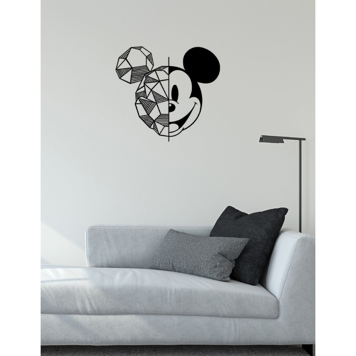 Decorazione in Metallo Mickey 13, Nero, Metallo, 80x1,5x73 cm, EPIKASA