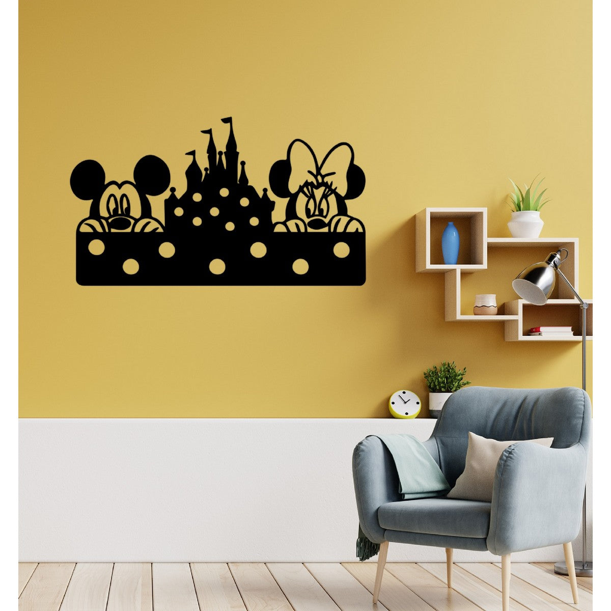 Decorazione in Metallo Mickey 17, Nero, Metallo, 81x1,5x46 cm, EPIKASA