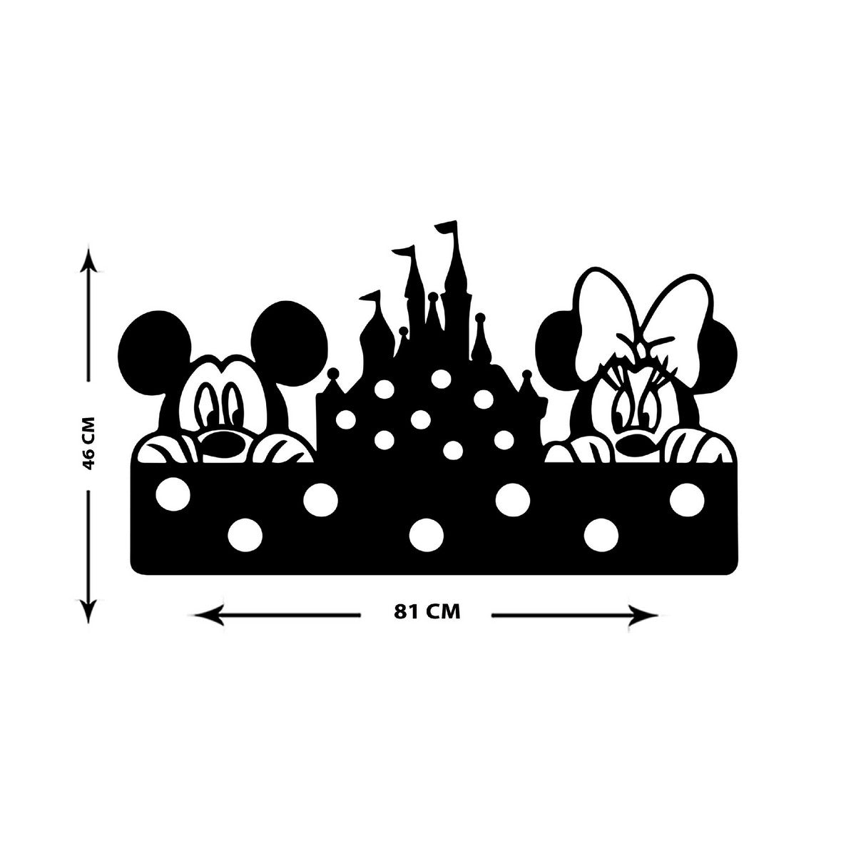 Decorazione in Metallo Mickey 17, Nero, Metallo, 81x1,5x46 cm, EPIKASA