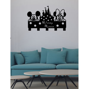 Decorazione in Metallo Mickey 18, Nero, Metallo, 80x1,5x65 cm, EPIKASA