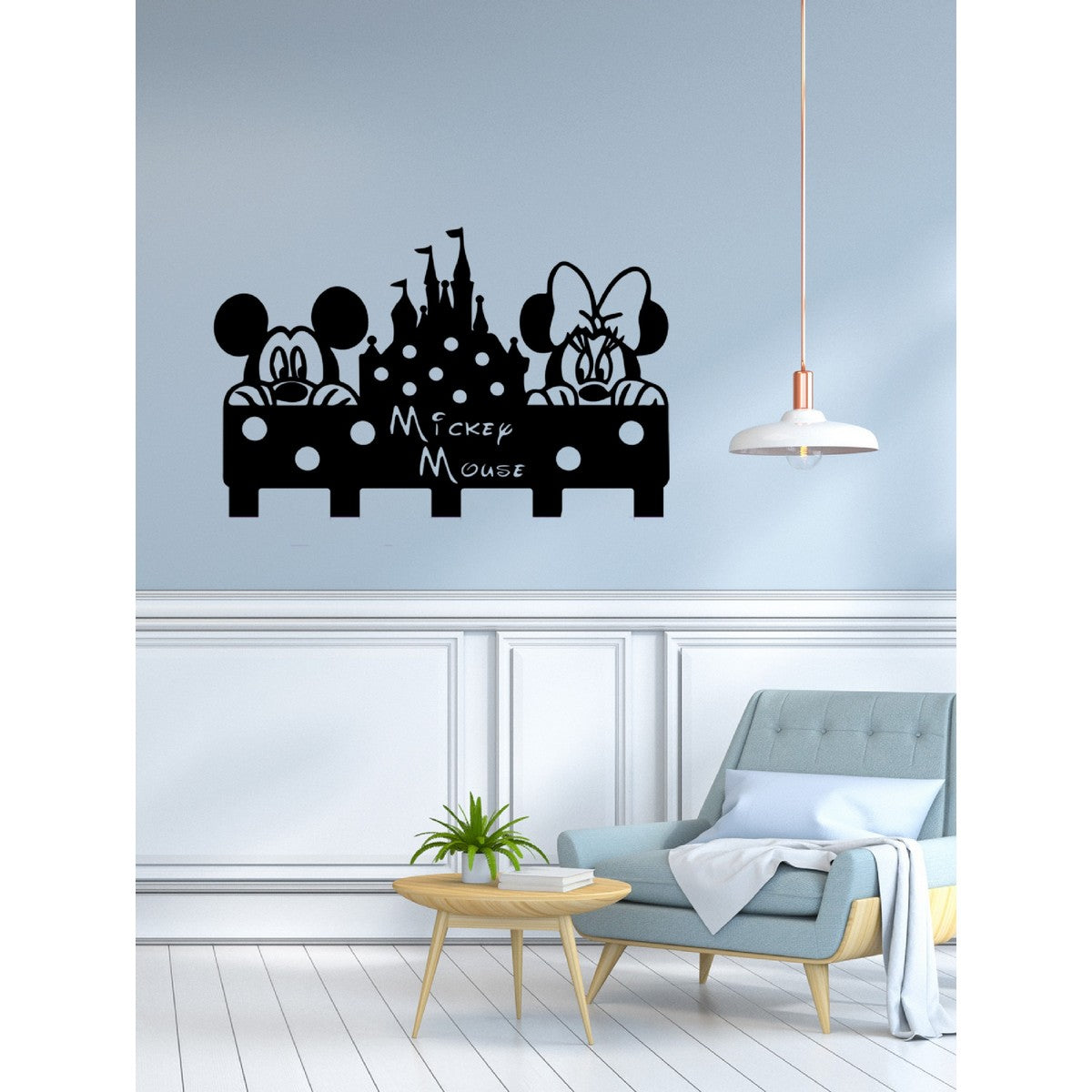 Decorazione in Metallo Mickey 18, Nero, Metallo, 80x1,5x65 cm, EPIKASA