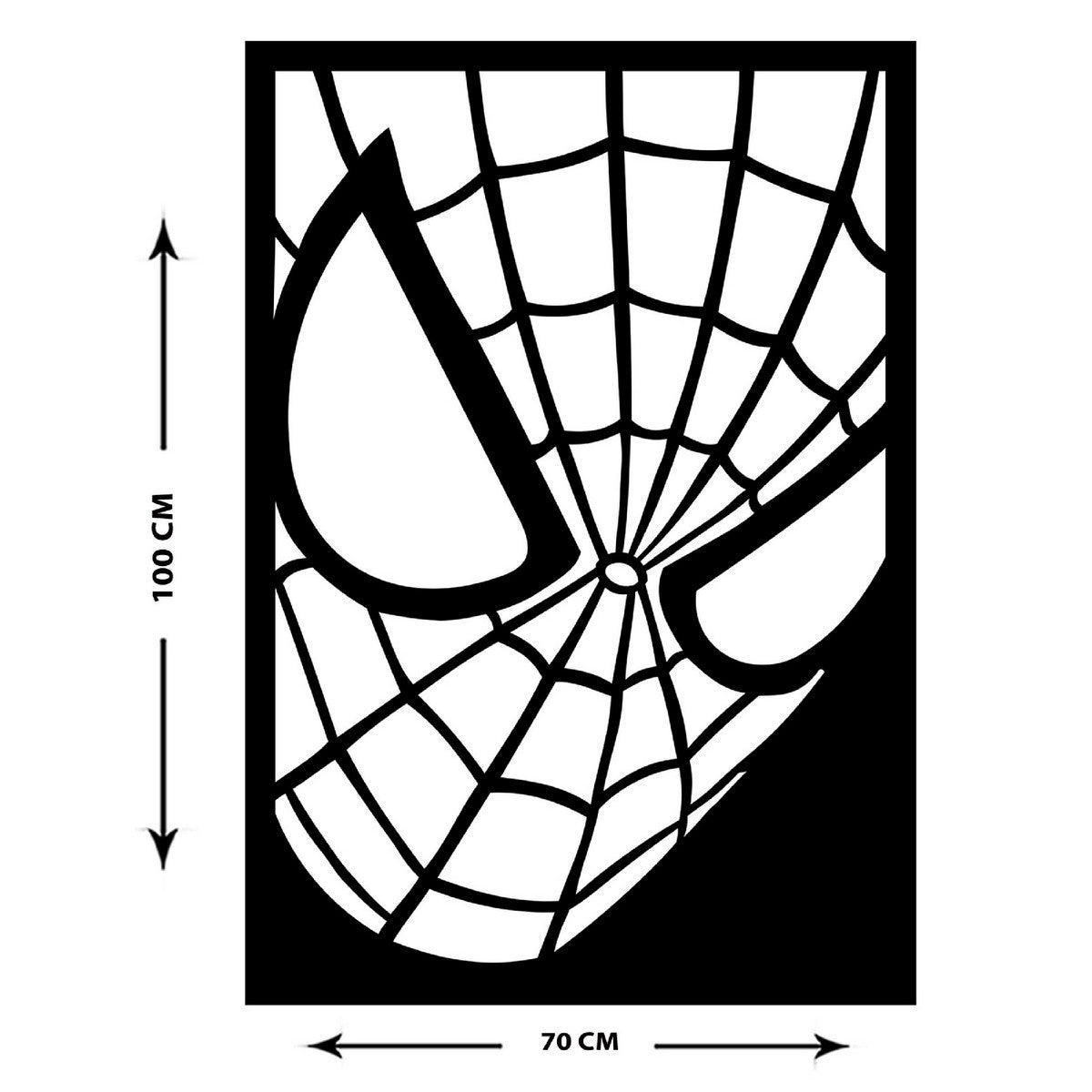 Decorazione in Metallo Spiderman 3, Nero, Metallo, 70x1,5x100 cm, EPIKASA