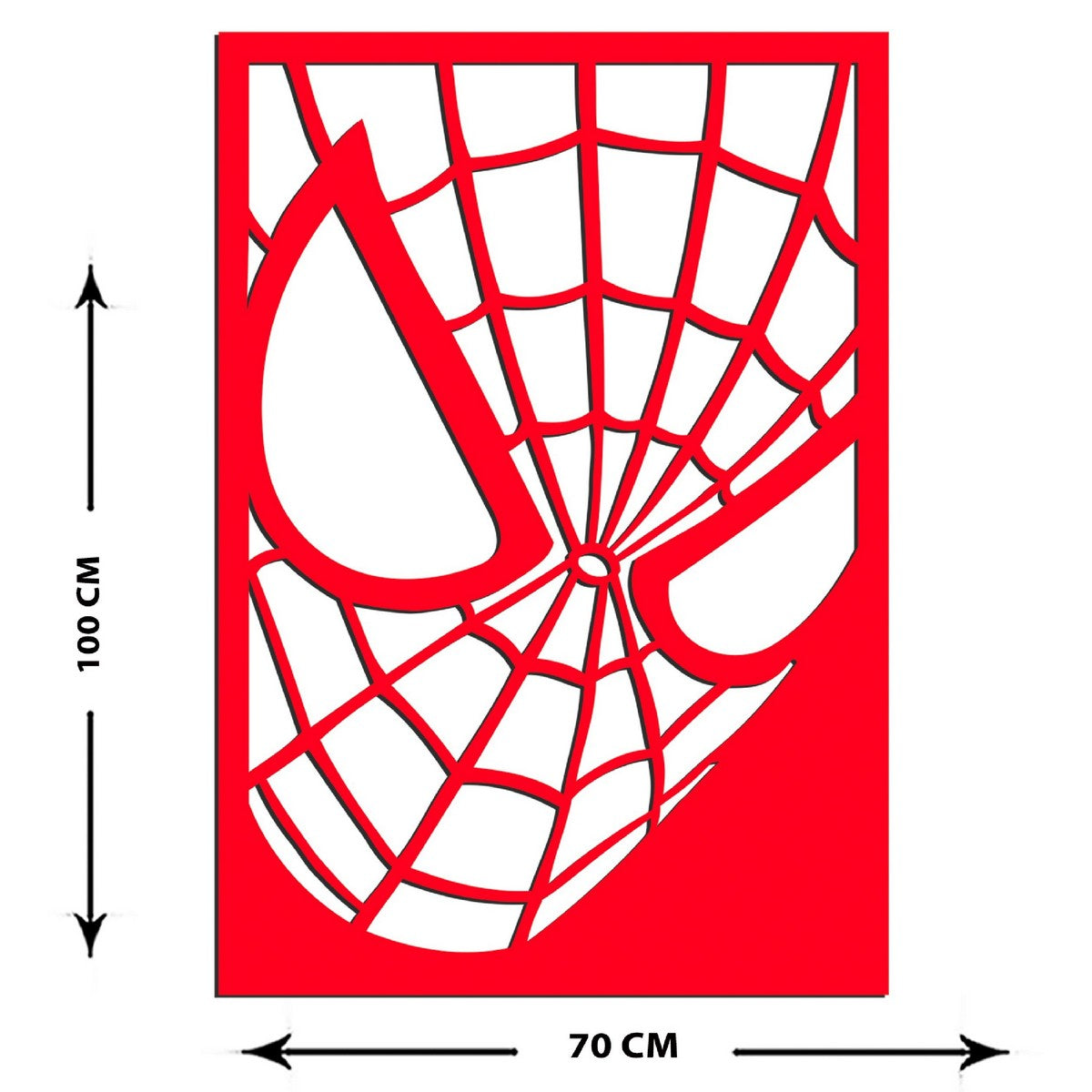 Decorazione da Parete in Metallo Spiderman 4, Rosso, Metallo, 70x1,5x100 cm, EPIKASA