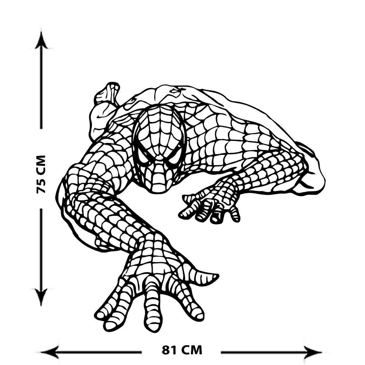 Decorazione in Metallo Spiderman 7, Nero, Metallo, 81x1,5x75 cm, EPIKASA