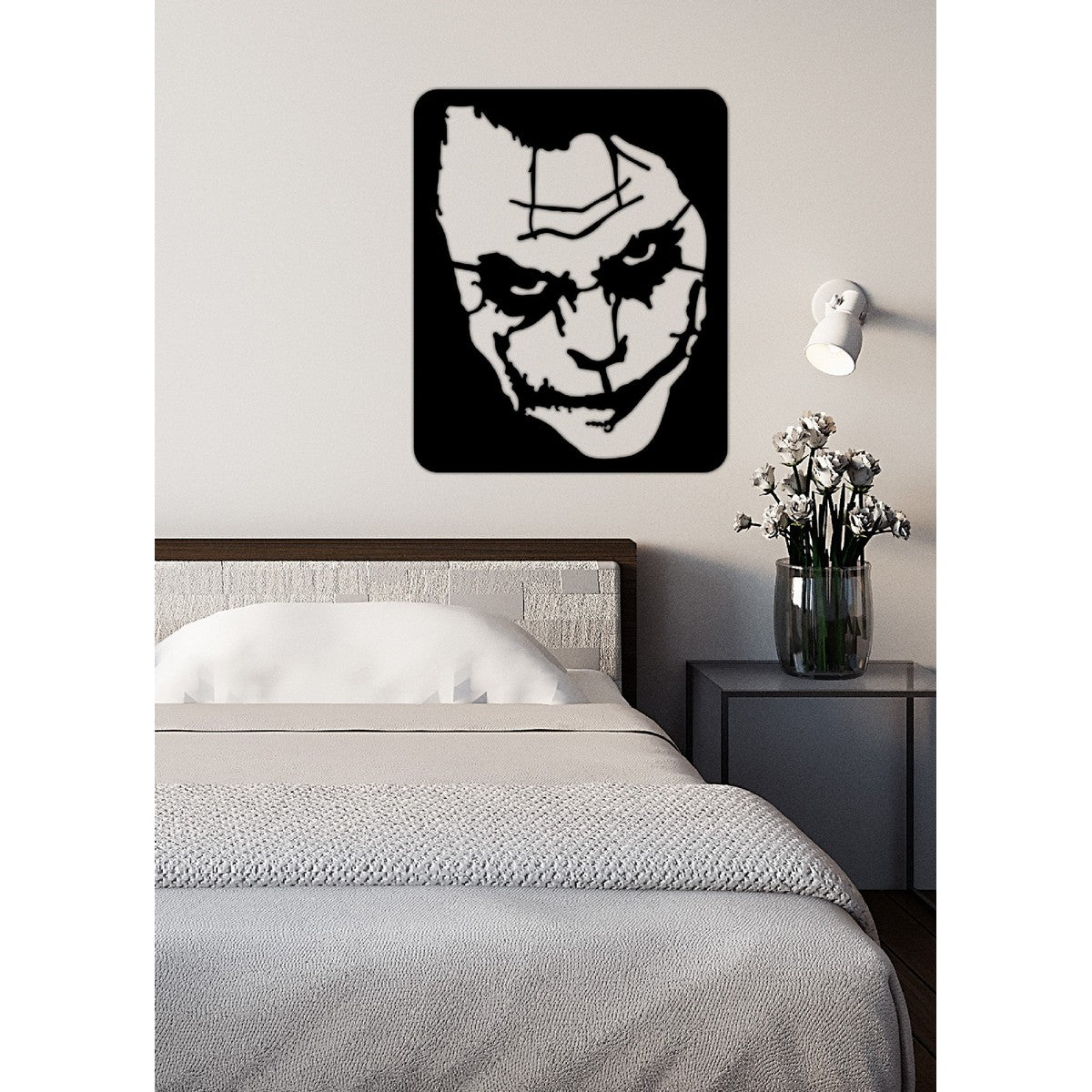 Decorazione in Metallo Joker, Nero, Metallo, 58x1,5x70 cm, EPIKASA