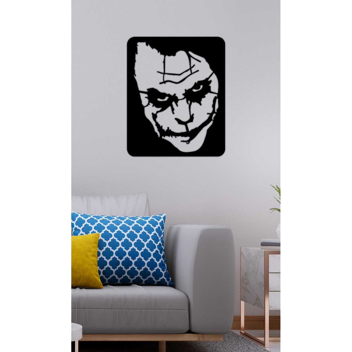 Decorazione in Metallo Joker, Nero, Metallo, 58x1,5x70 cm, EPIKASA