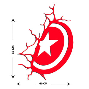 Decorazione in Metallo Capitan America 1, Rosso, Metallo, 60x1,5x82 cm, EPIKASA