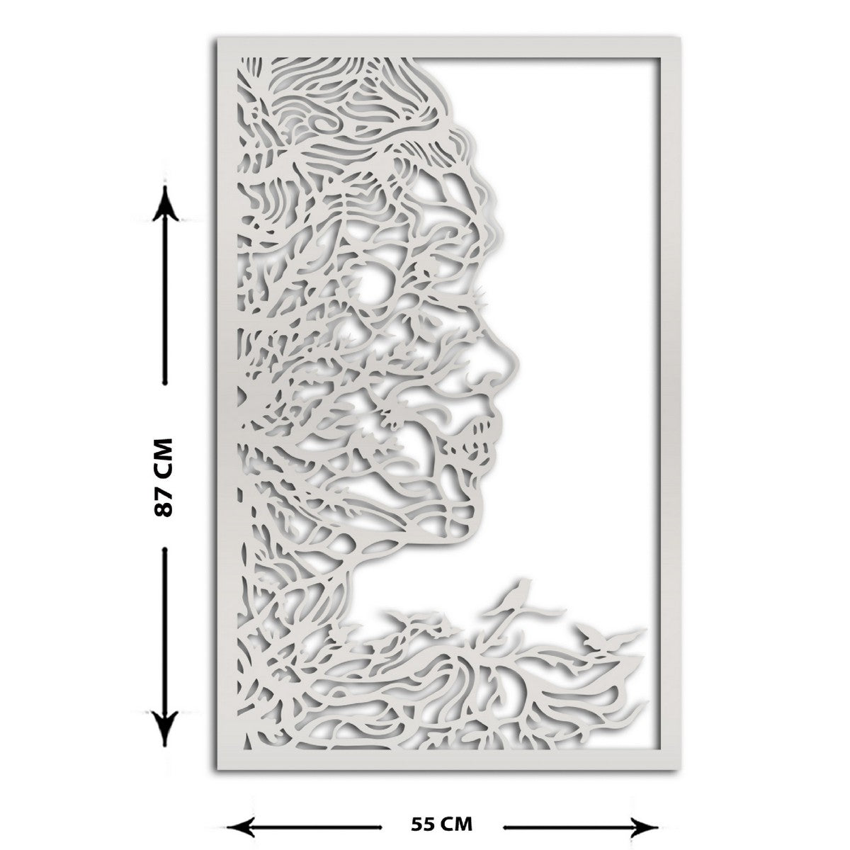 Decorazione in Metallo Viso 3, Argento, Metallo, 55x1,5x87 cm, EPIKASA