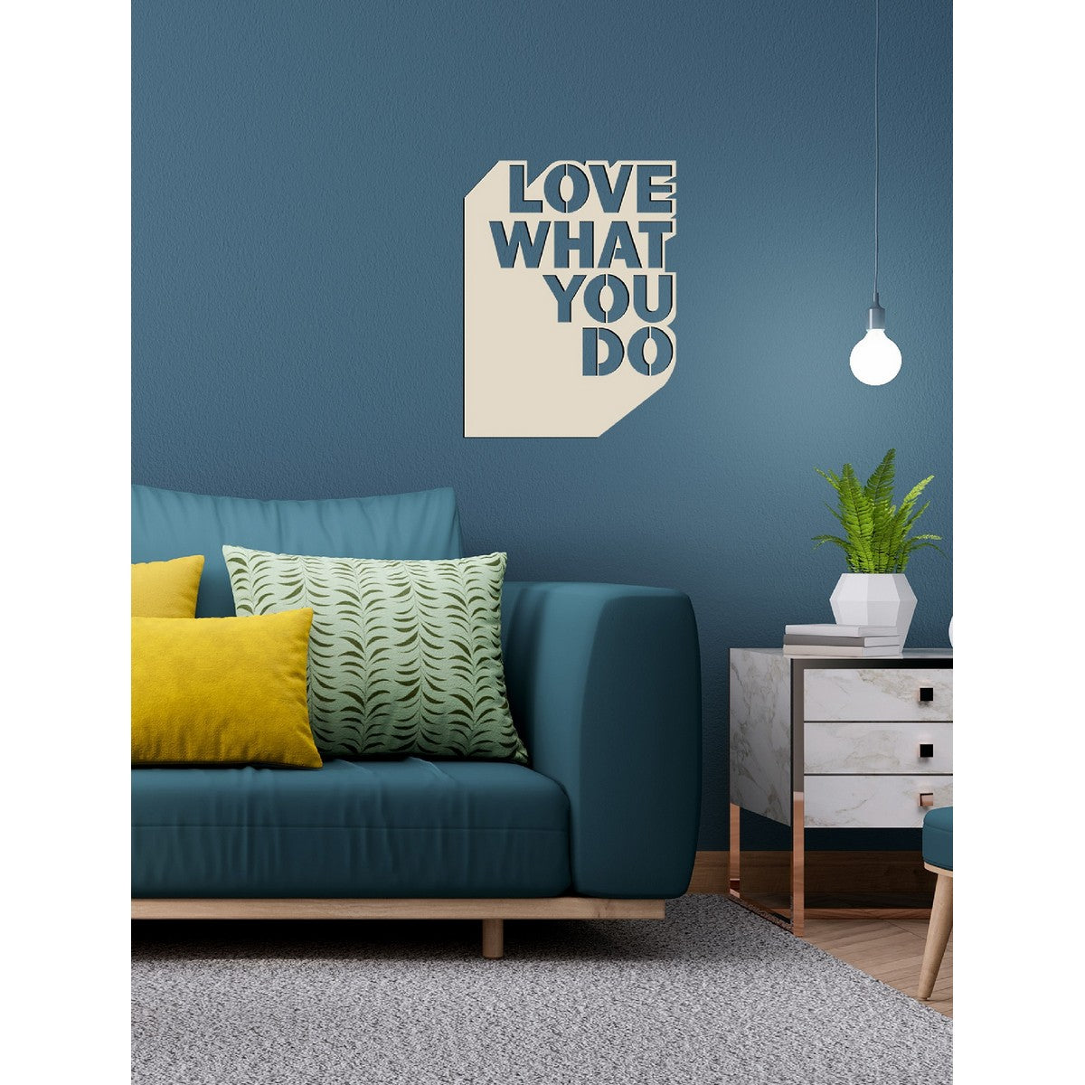 Decorazione in Metallo Love what you Do 1, Sabbia, Metallo, 41x1,5x53 cm, EPIKASA