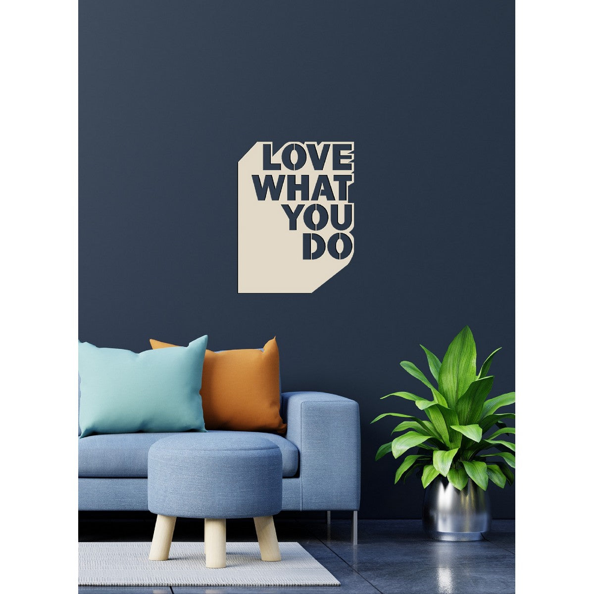 Decorazione in Metallo Love what you Do 1, Sabbia, Metallo, 41x1,5x53 cm, EPIKASA