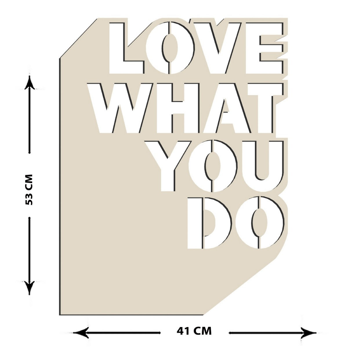 Decorazione in Metallo Love what you Do 1, Sabbia, Metallo, 41x1,5x53 cm, EPIKASA