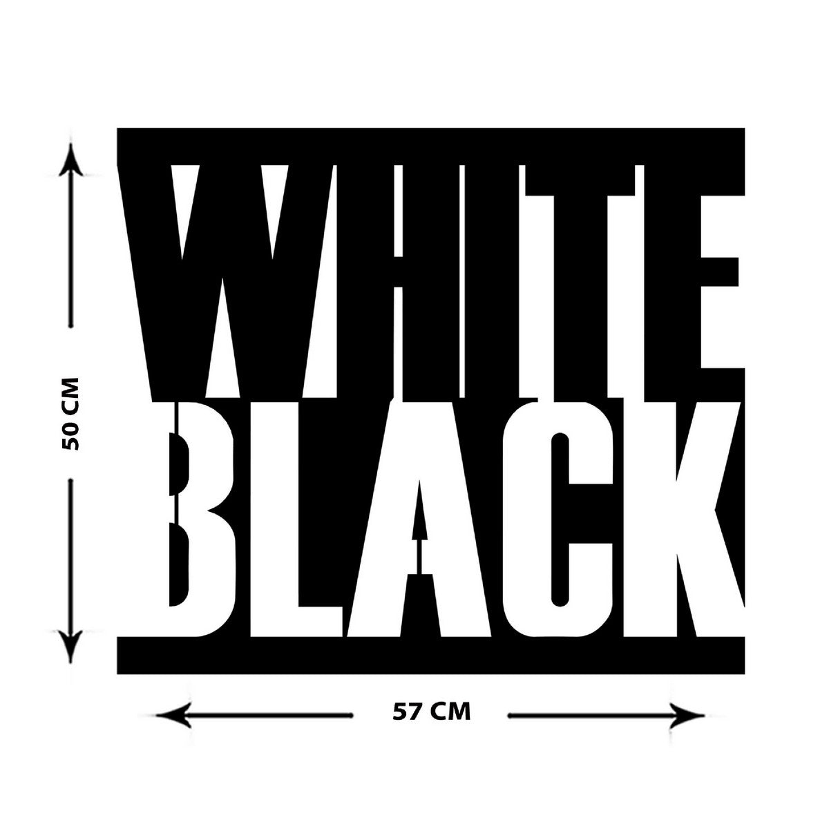 Decorazione in Metallo White Black, Nero, Metallo, 57x1,5x50 cm, EPIKASA