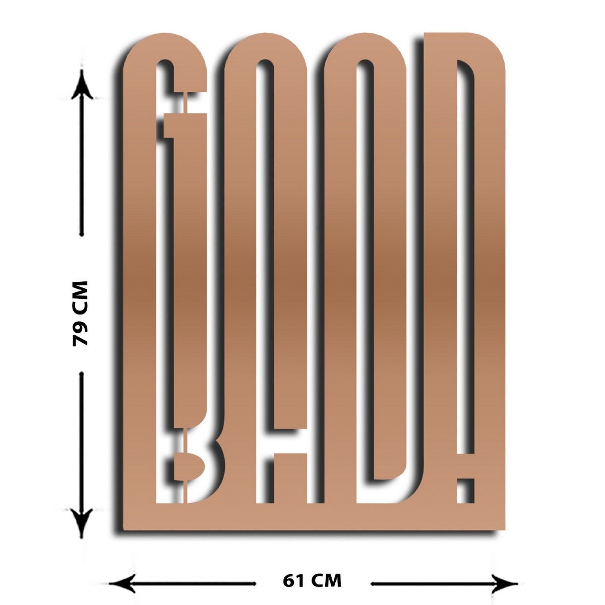 Decorazione in Metallo Good Bad 1, Rame, Metallo, 61x1,5x79 cm, EPIKASA