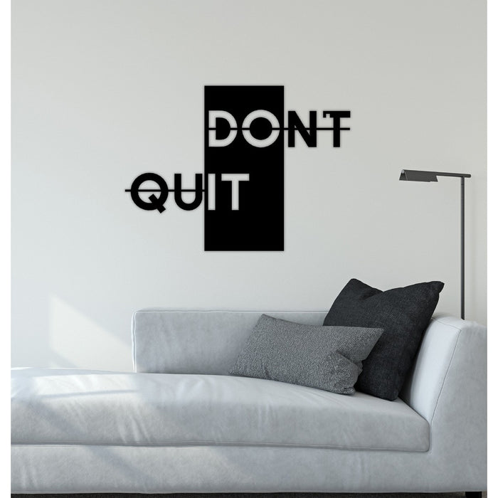 Decorazione in Metallo Don't Quit, Nero, Metallo, 61x1,5x45 cm, EPIKASA