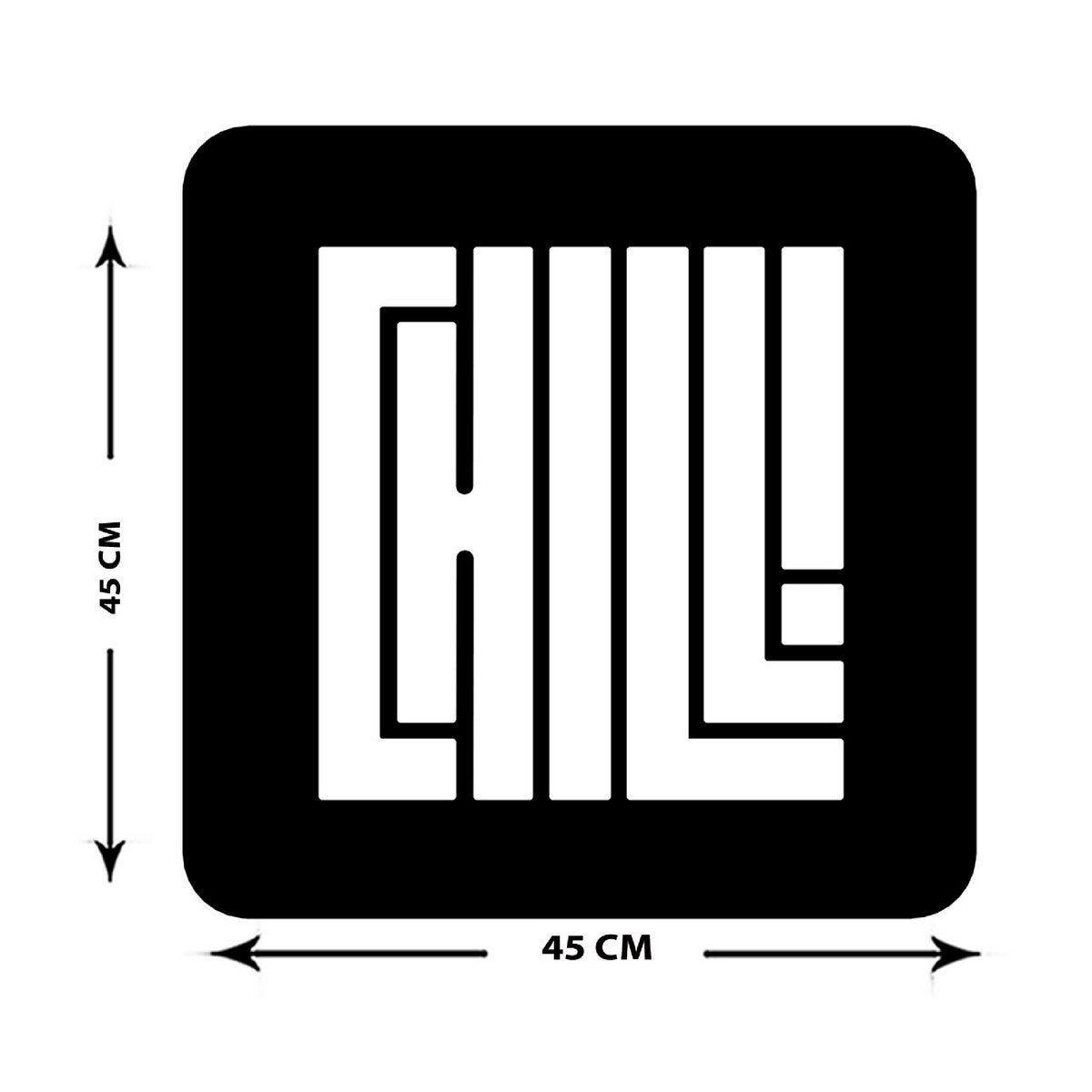 Decorazione in Metallo Chill, Nero, Metallo, 45x1,5x45 cm, EPIKASA