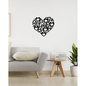 Decorazione in Metallo Cuore 5, Nero, Metallo, 50x1,5x45 cm, EPIKASA