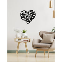 Decorazione in Metallo Cuore 5, Nero, Metallo, 50x1,5x45 cm, EPIKASA