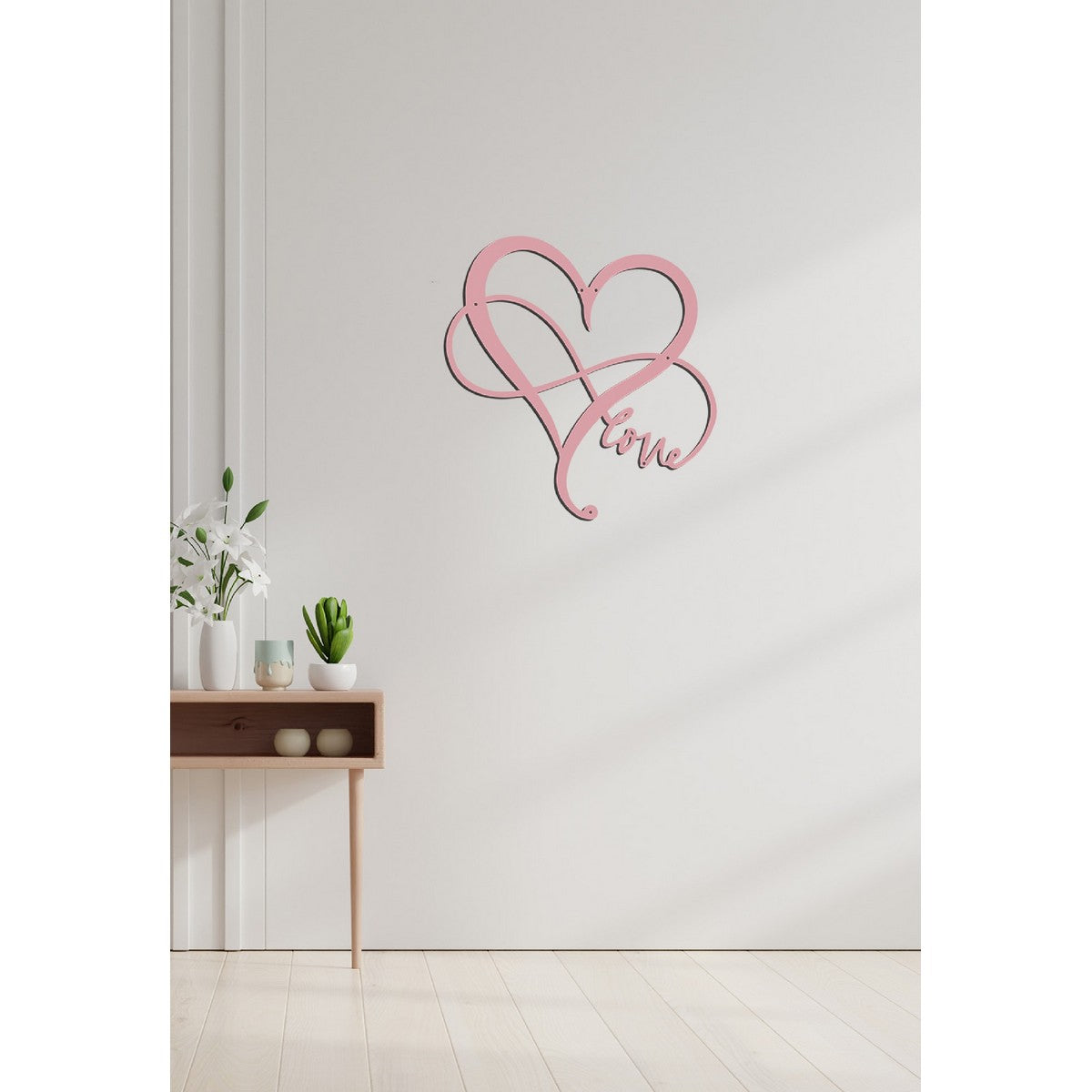 Decorazione in Metallo Amore 2, Rosa, Metallo, 48x1,5x50 cm, EPIKASA