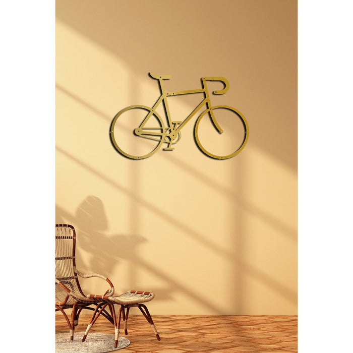 Decorazione in Metallo Bicicletta 2, Oro, Metallo, 60x1,5x38 cm, EPIKASA