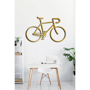 Decorazione in Metallo Bicicletta 2, Oro, Metallo, 60x1,5x38 cm, EPIKASA