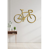 Decorazione in Metallo Bicicletta 2, Oro, Metallo, 60x1,5x38 cm, EPIKASA