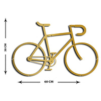 Decorazione in Metallo Bicicletta 2, Oro, Metallo, 60x1,5x38 cm, EPIKASA