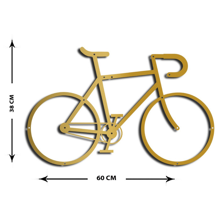 Decorazione in Metallo Bicicletta 2, Oro, Metallo, 60x1,5x38 cm, EPIKASA