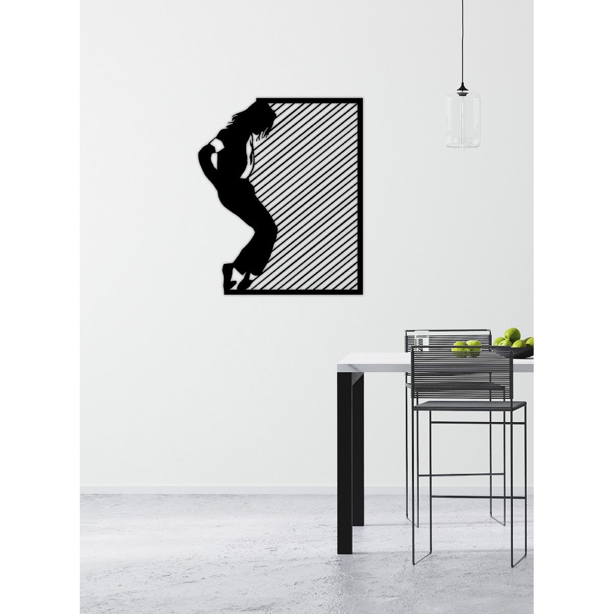 Decorazione in Metallo Micheal Jackson, Nero, Metallo, 78x1,5x92 cm, EPIKASA