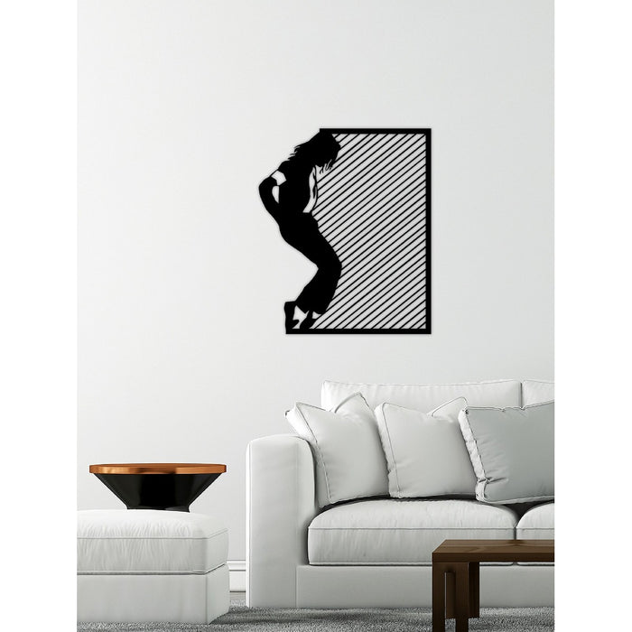 Decorazione in Metallo Micheal Jackson, Nero, Metallo, 78x1,5x92 cm, EPIKASA