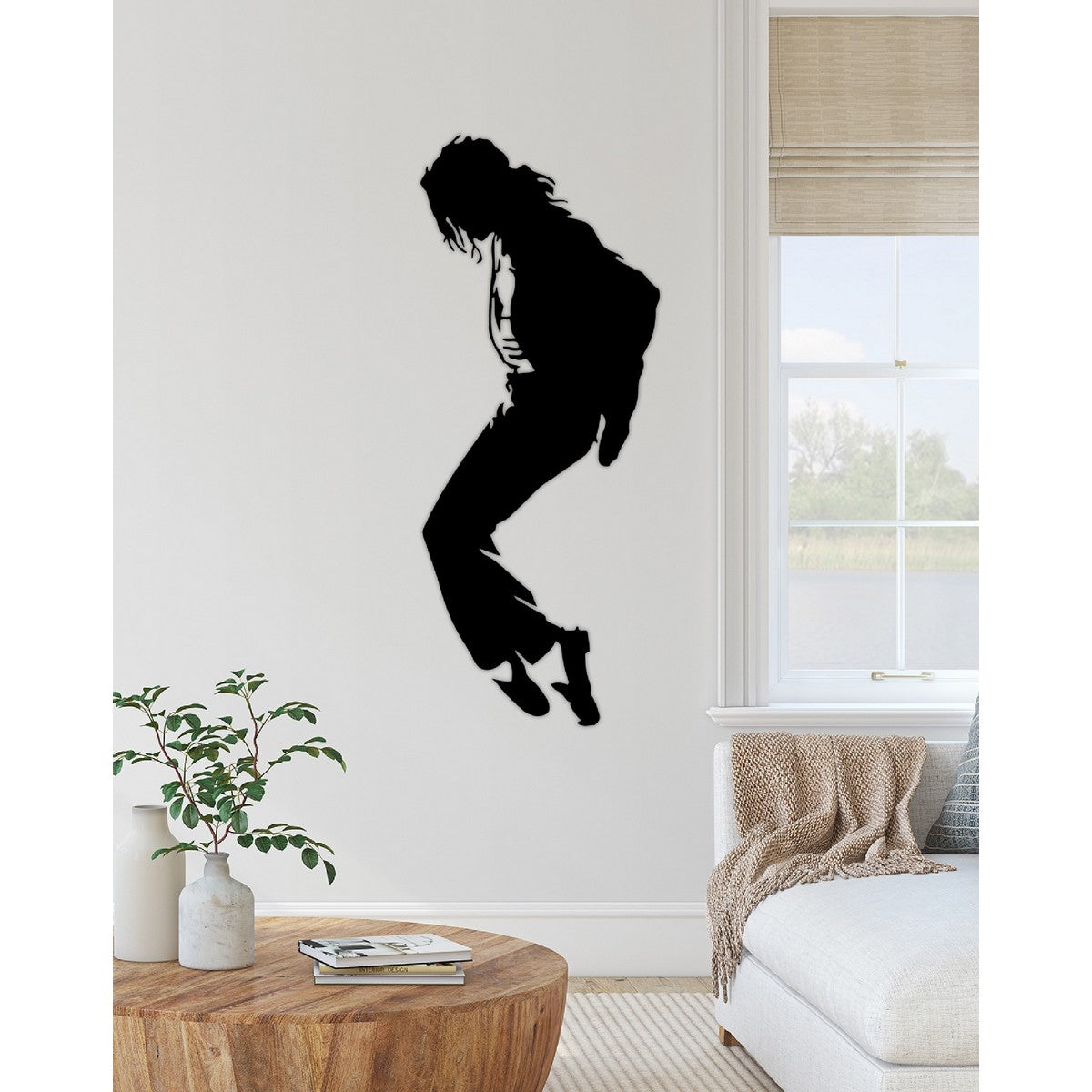 Decorazione in Metallo Micheal Jackson 2, Nero, Metallo, 41x1,5x102 cm, EPIKASA