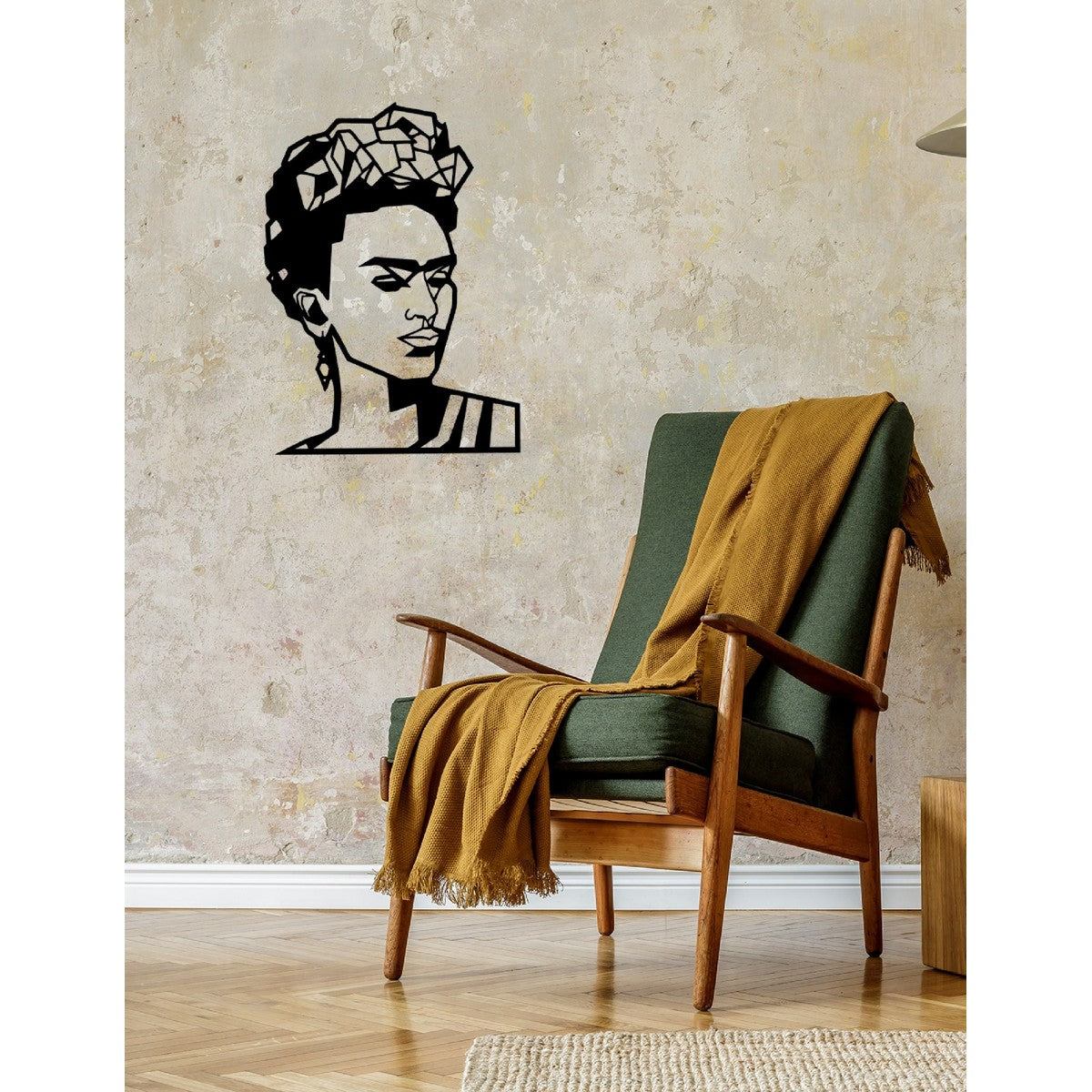 Decorazione in Metallo Frida 1, Nero, Metallo, 51x1,5x70 cm, EPIKASA